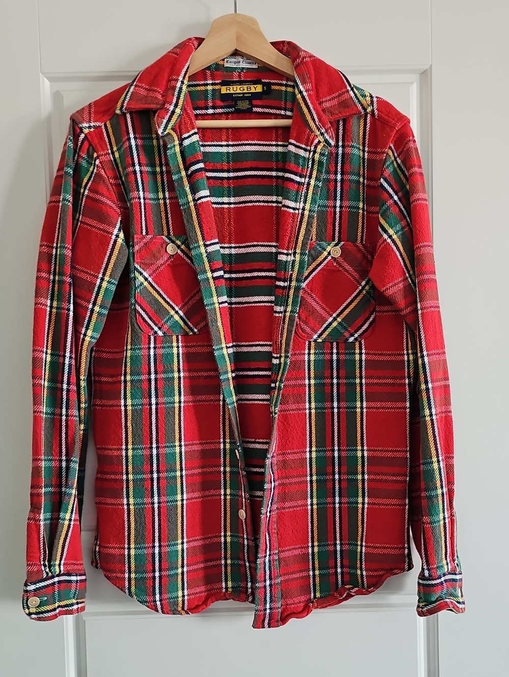 RARE! Vintage Ralph Lauren Rugby Campus Classics Flannel Shirt Small